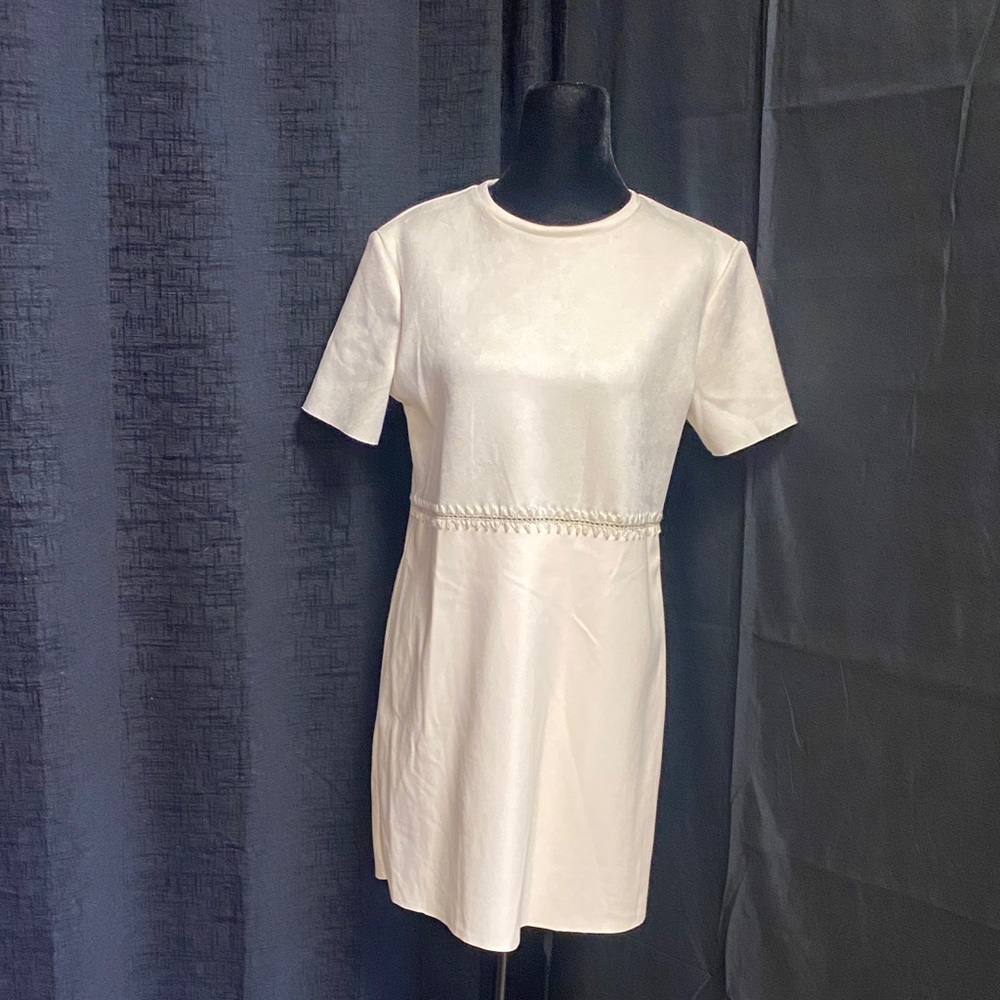 Zara Cream Short Sleeve Tunic Dress